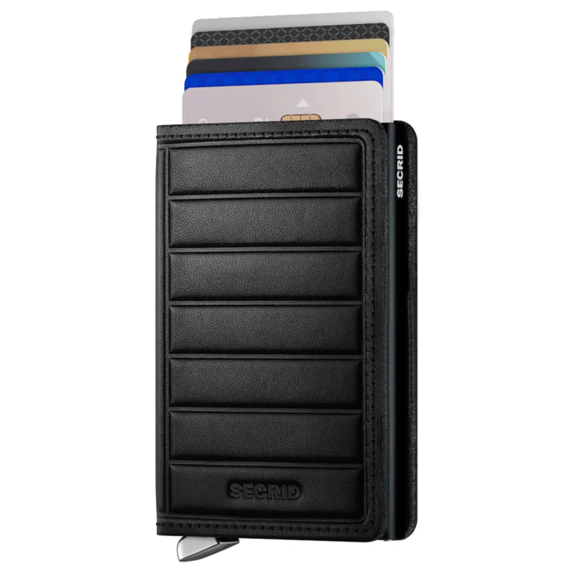 Secrid Premium Slimwallet Compact RFID Wallet - Emboss Lines Black