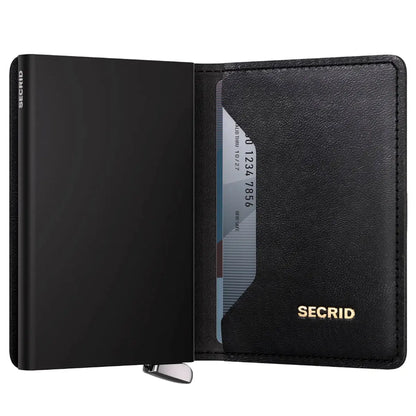 Secrid Premium+ Slimwallet Compact RFID Wallet - Emboss Lines Black+