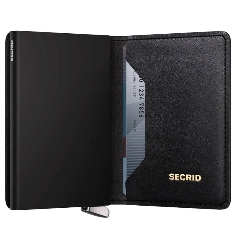 Secrid Premium+ Slimwallet Compact RFID Wallet - Emboss Lines Black+