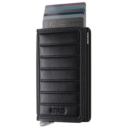 Secrid Premium+ Slimwallet Compact RFID Wallet - Emboss Lines Black+