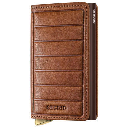 Secrid Premium+ Slimwallet Compact RFID Wallet - Emboss Lines Cognac+