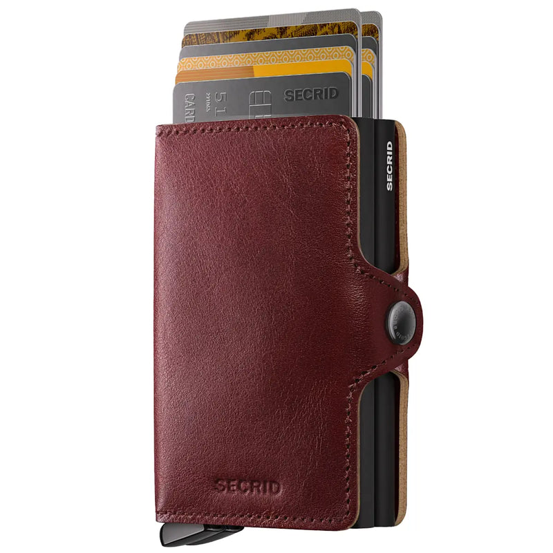 Secrid Premium+ Twinwallet Compact RFID Wallet - Basco Brown+