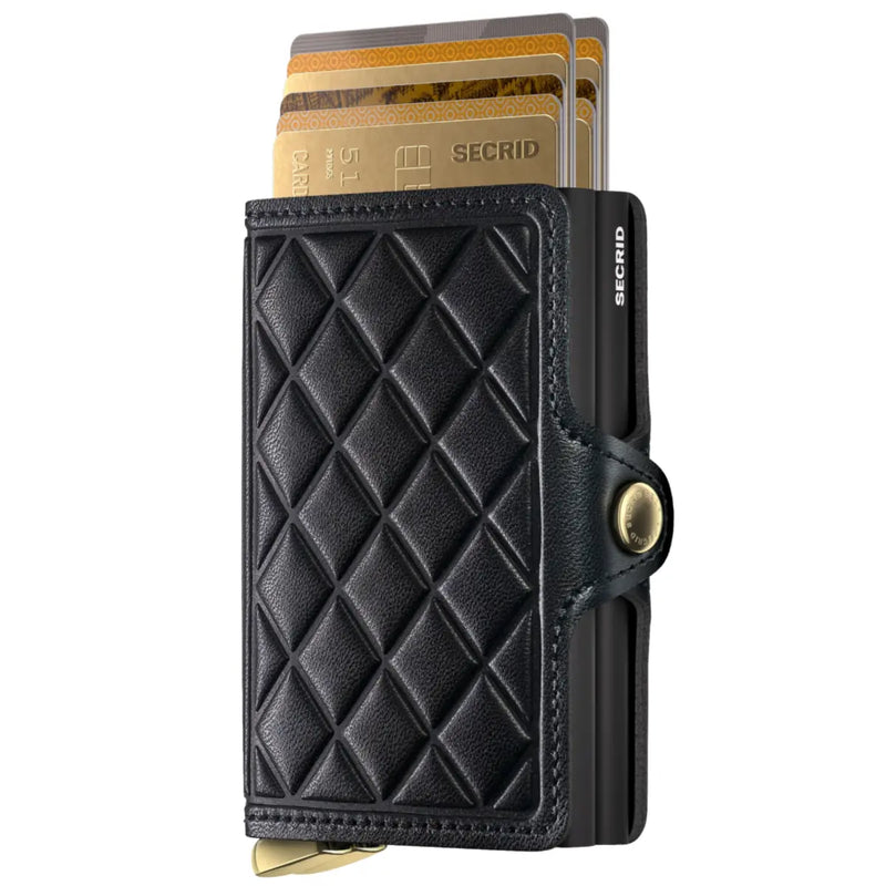 Secrid Premium+ Twinwallet Compact RFID Wallet - Emboss Diamond Black+