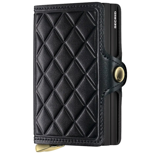 Secrid Premium+ Twinwallet Compact RFID Wallet - Emboss Diamond Black+
