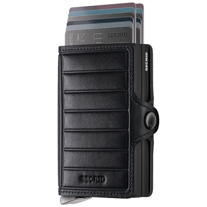 Secrid Premium+ Twinwallet Compact RFID Wallet - Emboss Lines Black+