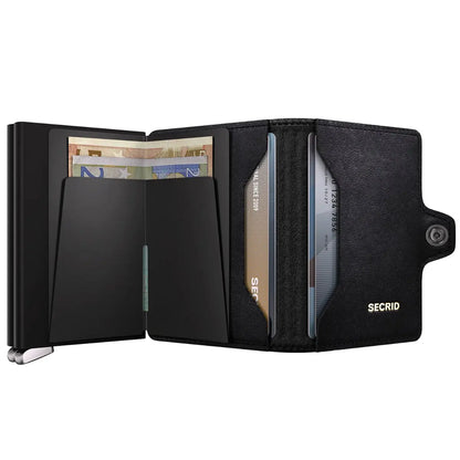 Secrid Premium+ Twinwallet Compact RFID Wallet - Emboss Lines Black+