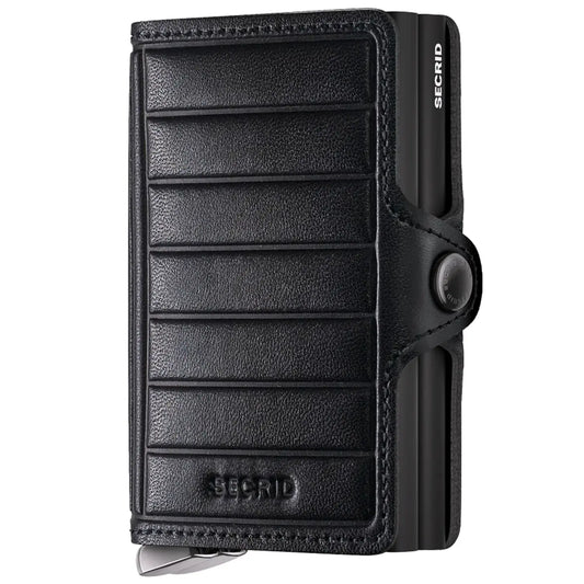 Secrid Premium+ Twinwallet Compact RFID Wallet - Emboss Lines Black+