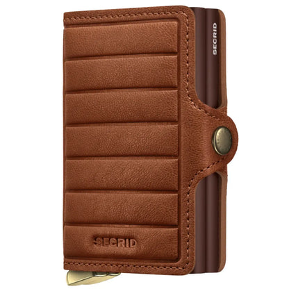 Secrid Premium+ Twinwallet Compact RFID Wallet - Emboss Lines Cognac+