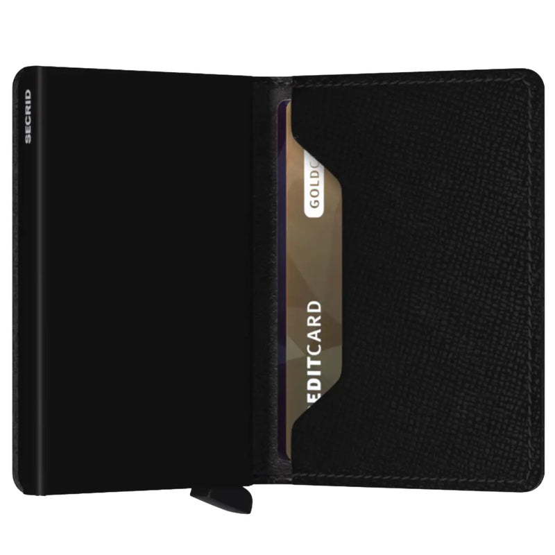 Secrid Slimwallet Compact RFID Wallet - Black Crisple