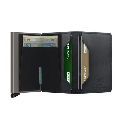 Wallet includes spaces for 6 extra cards and banknotes