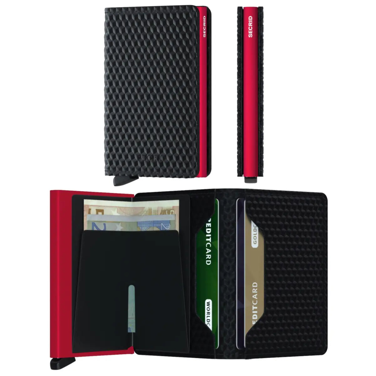 Secrid Slimwallet Cubic - Compact Wallet - Black / Red