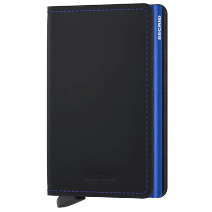 Secrid Slimwallet Compact RFID Wallet - Matte Black / Blue