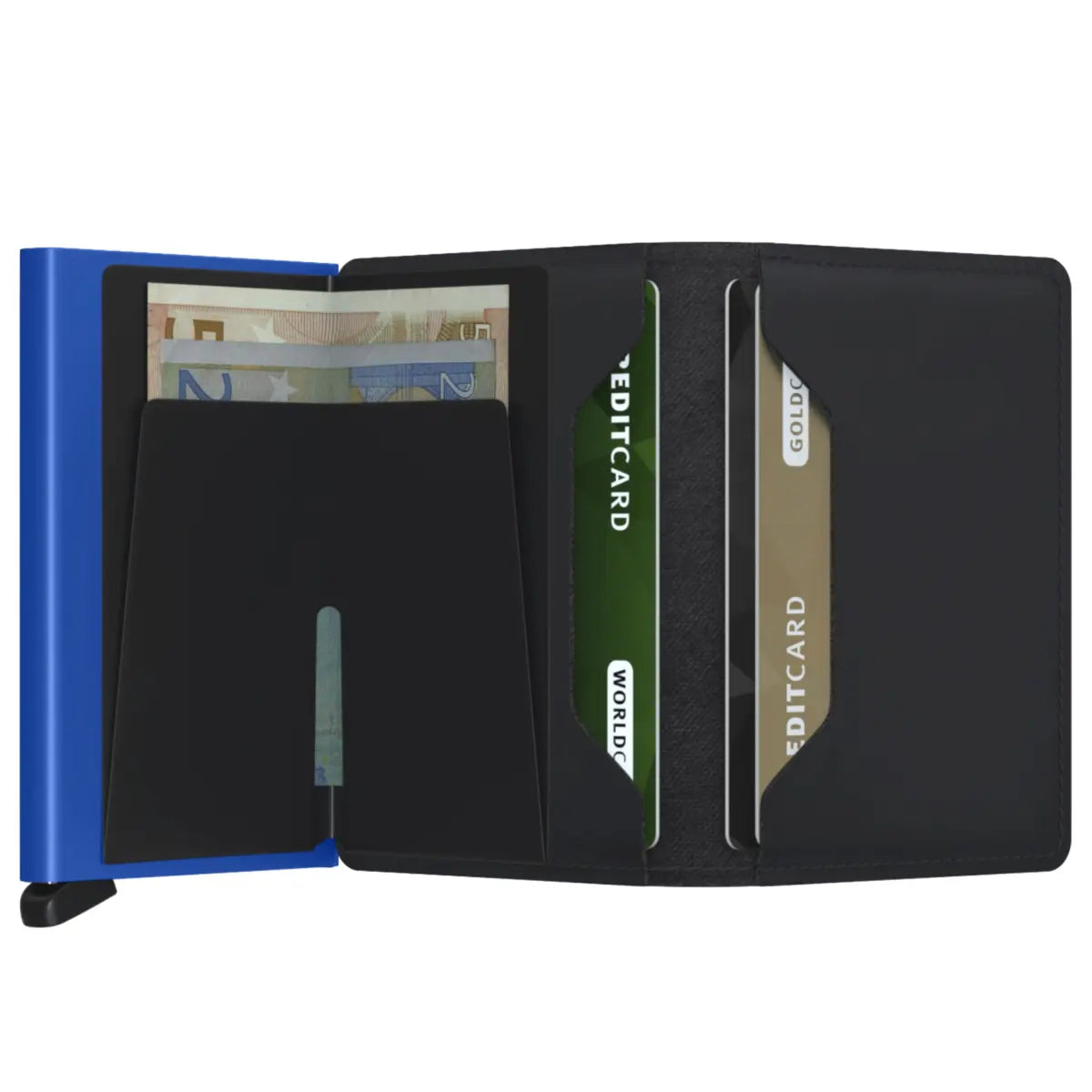 Secrid Slimwallet Compact RFID Wallet - Matte Black / Blue