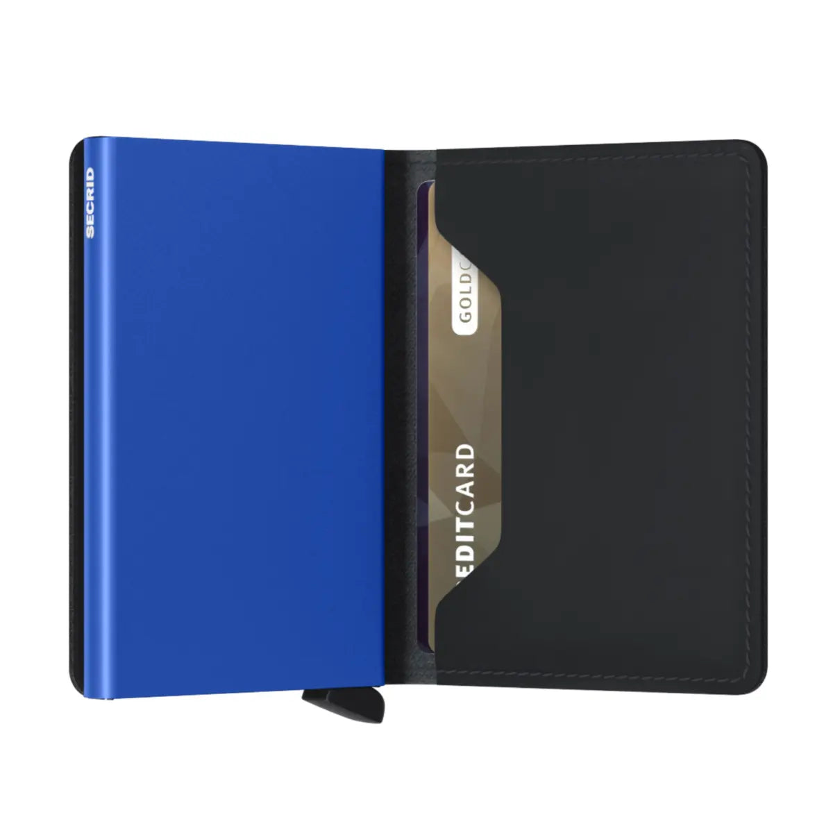 Secrid Slimwallet Compact RFID Wallet - Matte Black / Blue