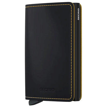 Secrid Slimwallet Compact Wallet - Matte Black and Ochre