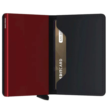 Secrid Slimwallet Compact RFID Wallet - Matte Black / Red