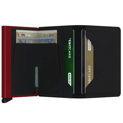 Secrid Slimwallet Compact RFID Wallet - Matte Black / Red
