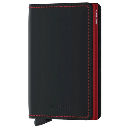 Secrid Slimwallet Compact RFID Wallet - Matte Black / Red