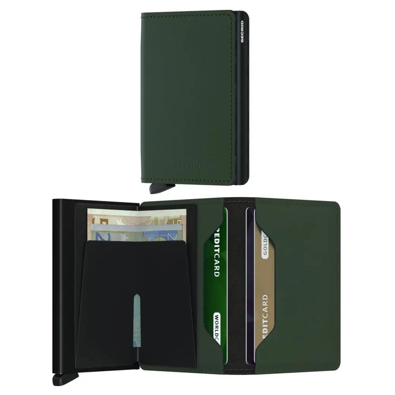 Secrid Slimwallet Compact RFID Wallet - Matte Green / Black