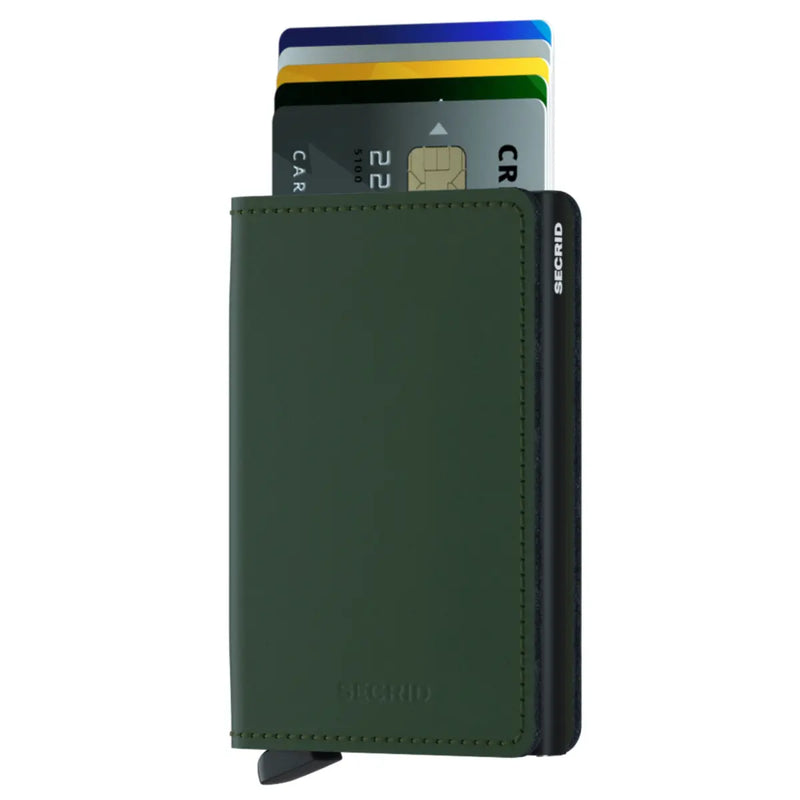 Secrid Slimwallet Compact RFID Wallet - Matte Green / Black