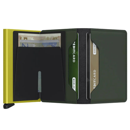 Secrid Slimwallet Compact RFID Wallet - Matte Green / Lime