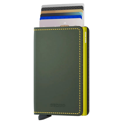 Secrid Slimwallet Compact RFID Wallet - Matte Green / Lime