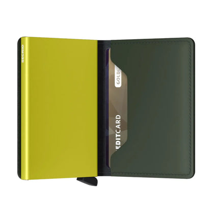Secrid Slimwallet Compact RFID Wallet - Matte Green / Lime