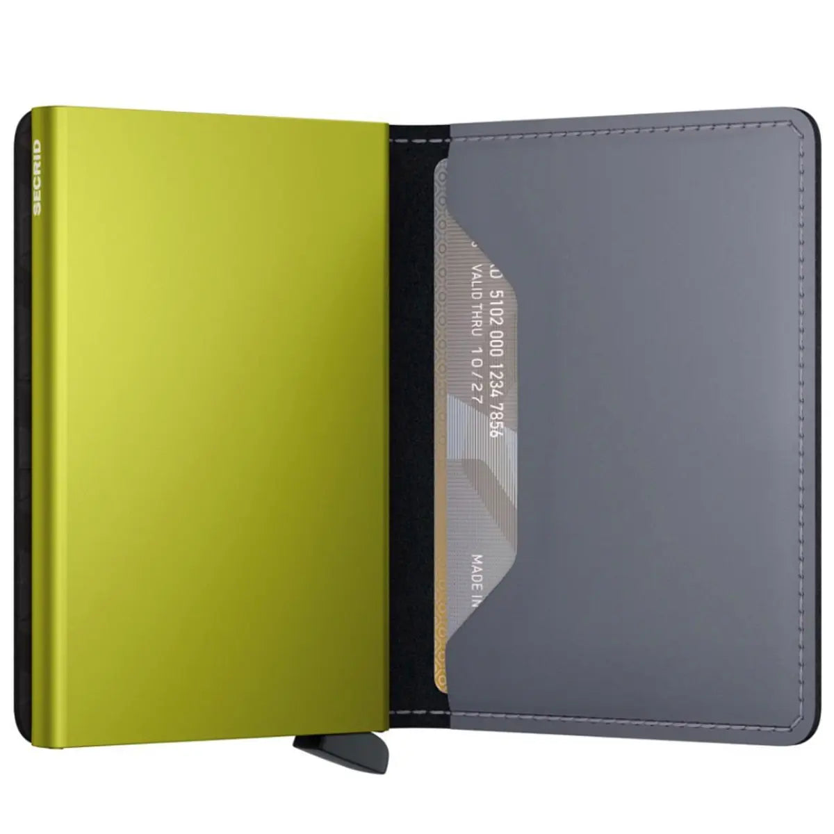 Secrid Slimwallet Compact RFID Wallet - Matte Grey / Lime
