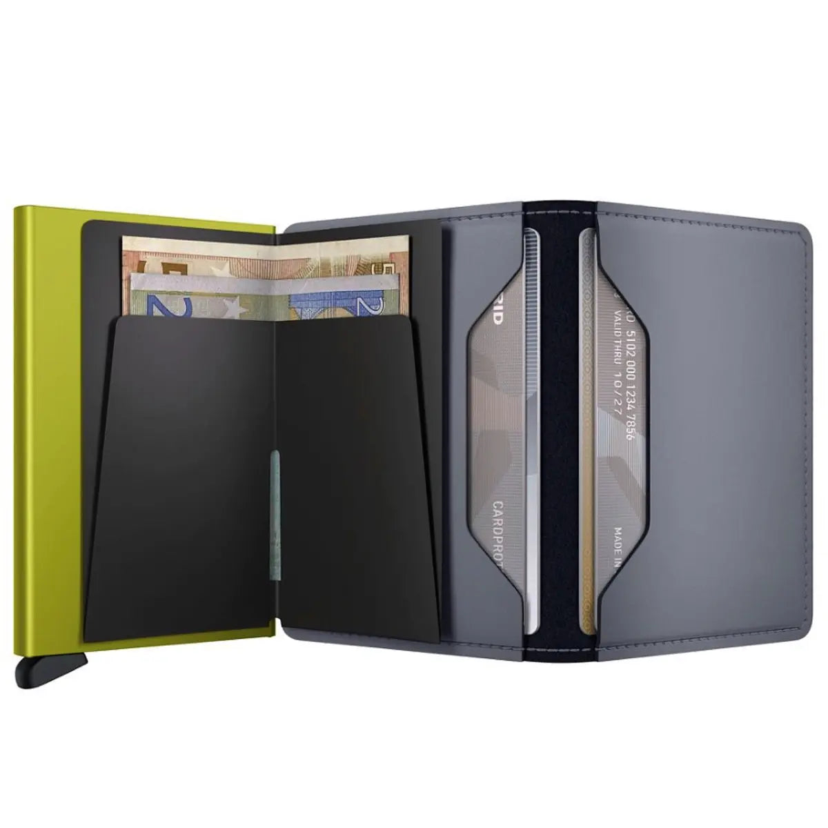 Secrid Slimwallet Compact RFID Wallet - Matte Grey / Lime