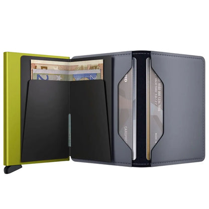Secrid Slimwallet Compact RFID Wallet - Matte Grey / Lime