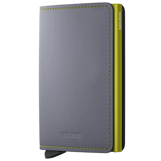 Secrid Slimwallet Compact RFID Wallet - Matte Grey / Lime