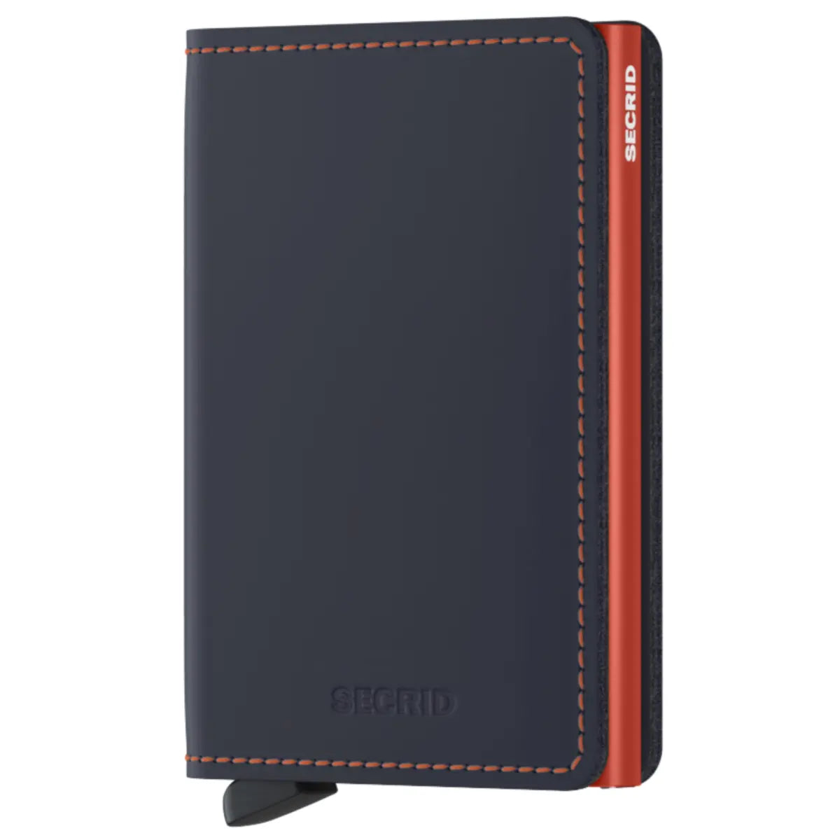 Secrid Slimwallet Compact RFID Wallet - Matte Night Blue / Orange