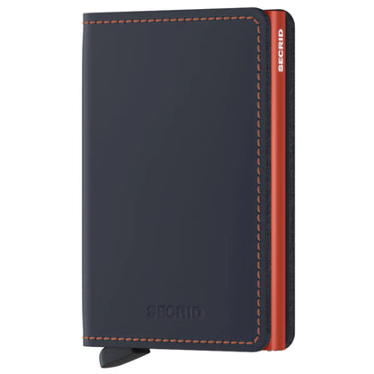 Secrid Slimwallet Compact RFID Wallet - Matte Night Blue / Orange