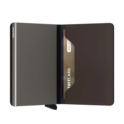 Wallet includes spaces for extra cards and cash