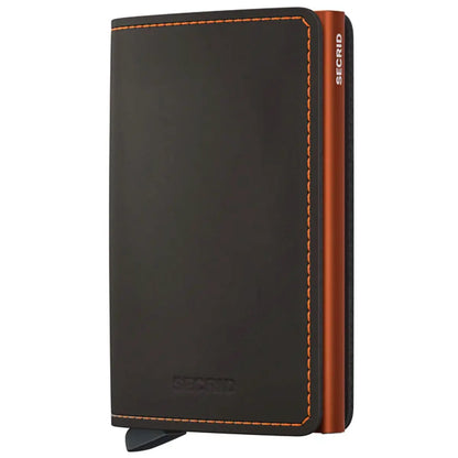 Secrid Slimwallet Compact Wallet - Matte Truffle and Orange