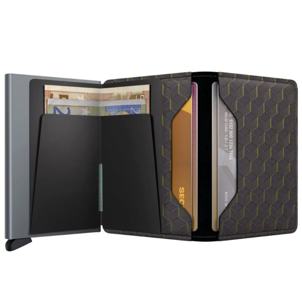 Secrid Slimwallet Compact RFID Wallet - Optical Grey-Yellow