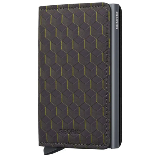Secrid Slimwallet Compact RFID Wallet - Optical Grey-Yellow