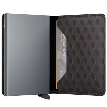 Secrid Slimwallet Compact RFID Wallet - Optical Grey-Yellow