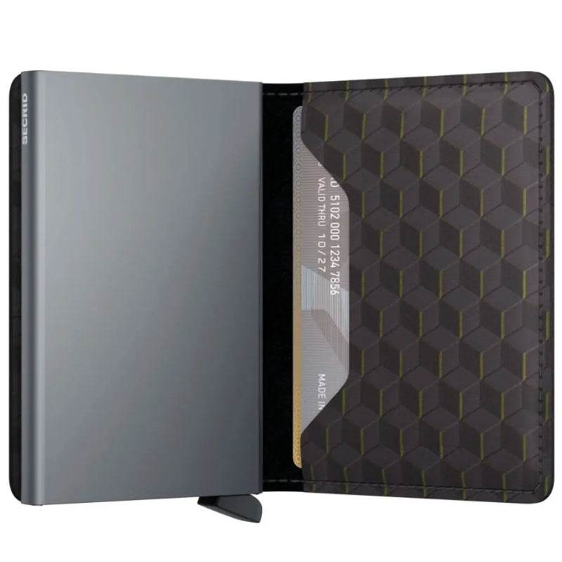 Secrid Slimwallet Compact RFID Wallet - Optical Grey-Yellow