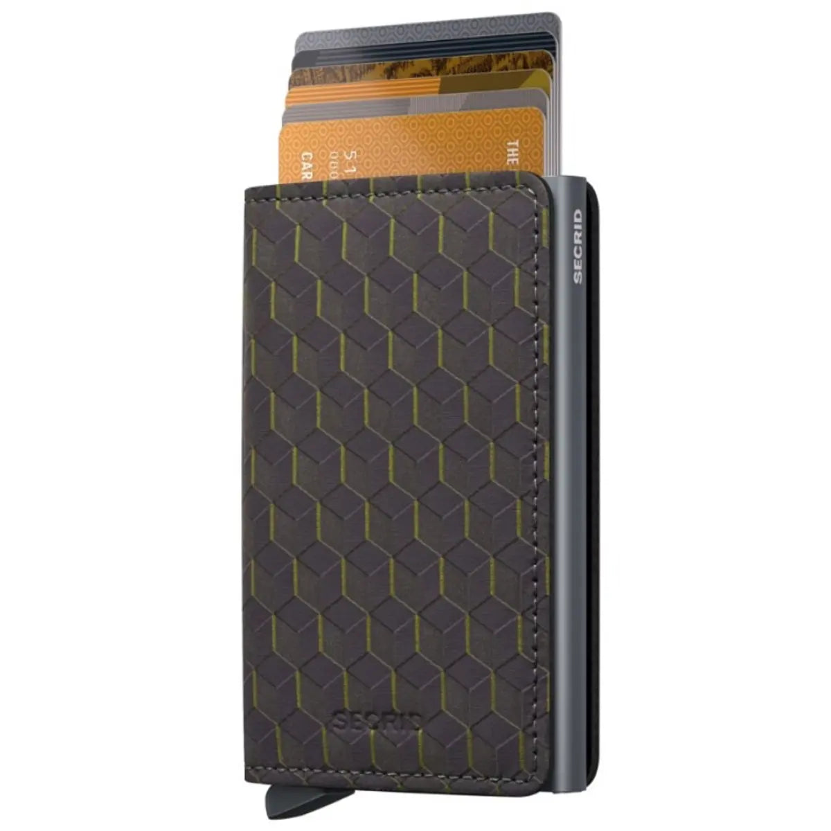 Secrid Slimwallet Compact RFID Wallet - Optical Grey-Yellow