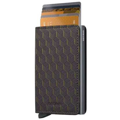 Secrid Slimwallet Compact RFID Wallet - Optical Grey-Yellow
