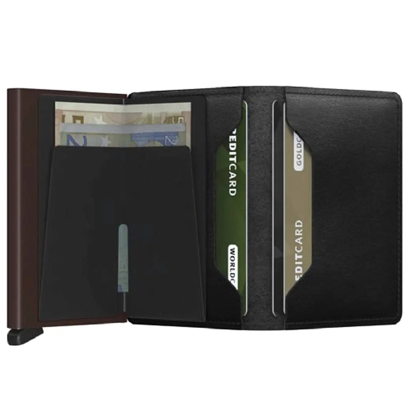 Secrid Slimwallet Compact RFID Wallet - Original Black-Brown