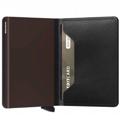 Secrid Slimwallet Compact RFID Wallet - Original Black-Brown