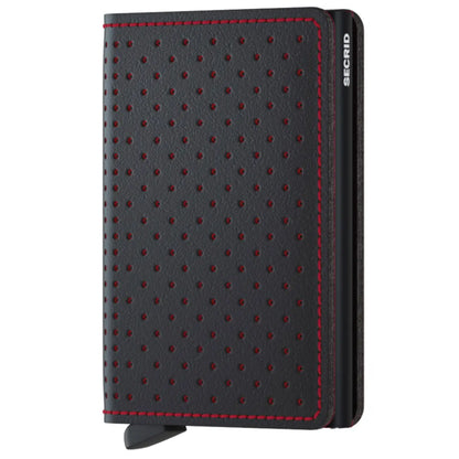 Secrid Slimwallet Compact RFID Wallet - Perforated - Black / Red