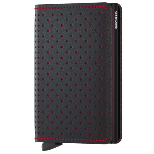 Secrid Slimwallet Compact RFID Wallet - Perforated - Black / Red