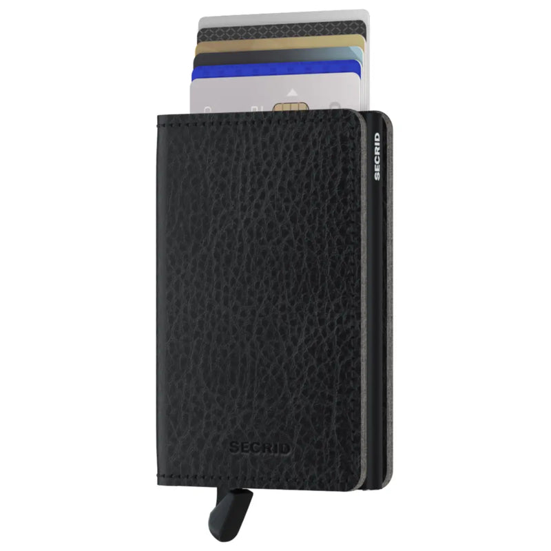 Secrid Slimwallet Compact RFID Wallet - Veg Tanned Black / Black