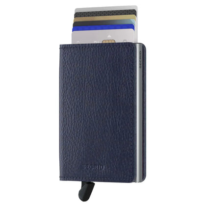 Secrid Slimwallet Compact RFID Wallet - Veg Tanned Navy / Silver