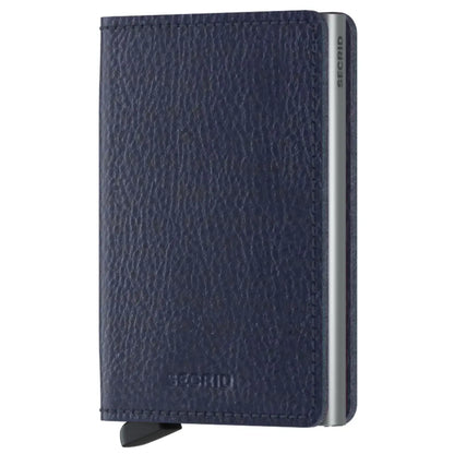 Secrid Slimwallet Compact RFID Wallet - Veg Tanned Navy / Silver