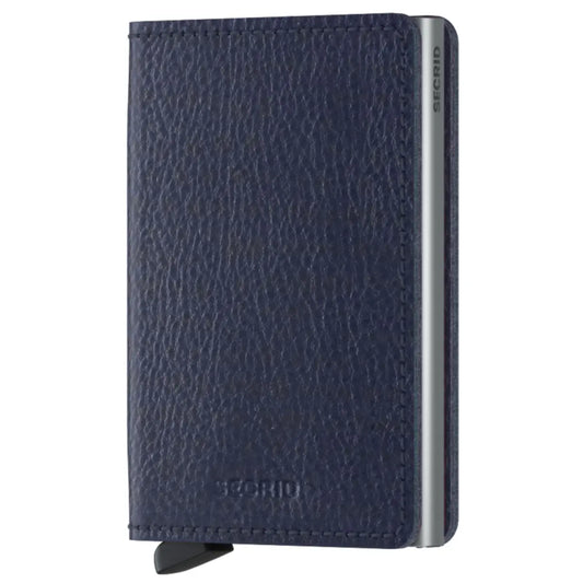 Secrid Slimwallet Compact RFID Wallet - Veg Tanned Navy / Silver