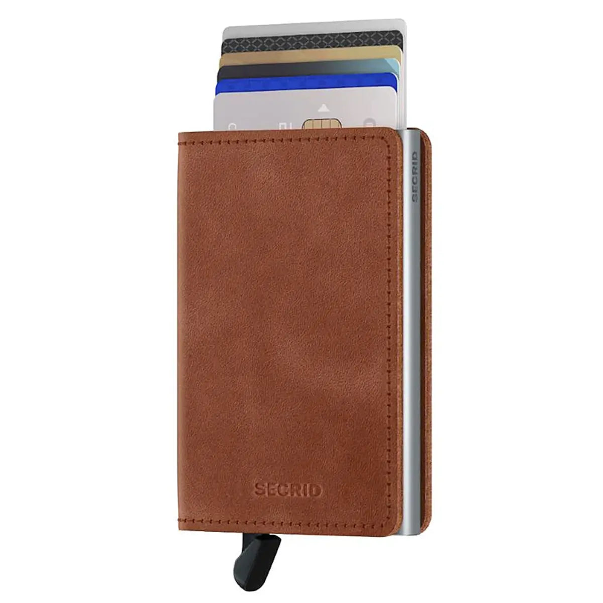 Secrid Slimwallet Compact RFID Wallet - Vintage Cognac-Silver